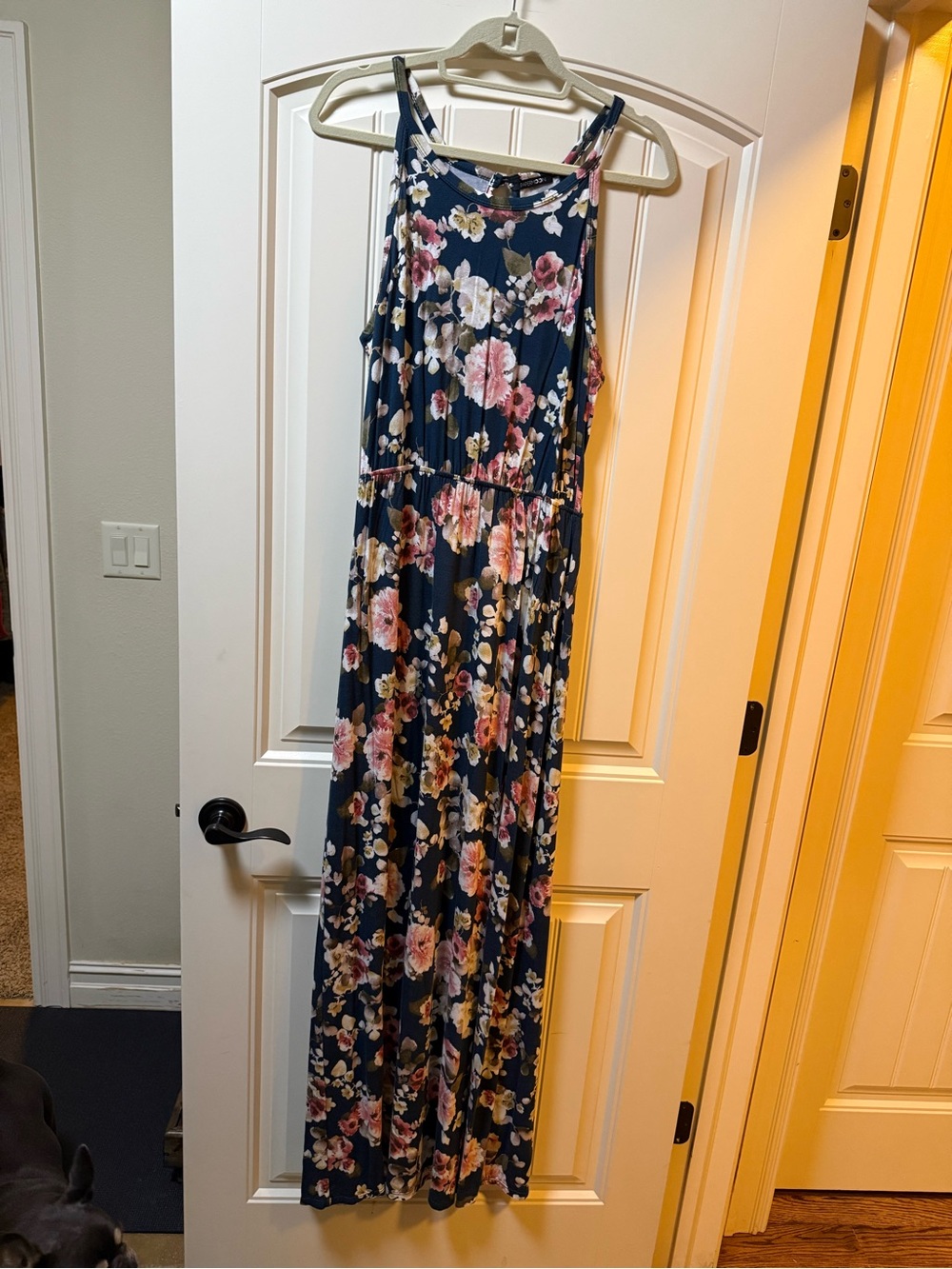 Papermoon Navy Floral Sundress with Pink and Cream Accents